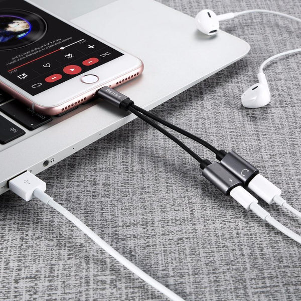 Planet Gates Dual For Lightning Charger Adapter Audio Charger Earphone Jack Cable For Apple iPhone X 10 8 7 6s Plus Support iOS 11 10