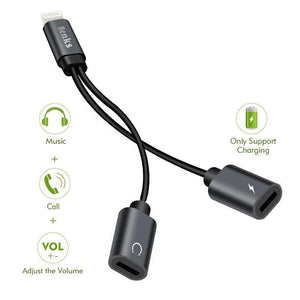 Planet Gates Dual For Lightning Charger Adapter Audio Charger Earphone Jack Cable For Apple iPhone X 10 8 7 6s Plus Support iOS 11 10