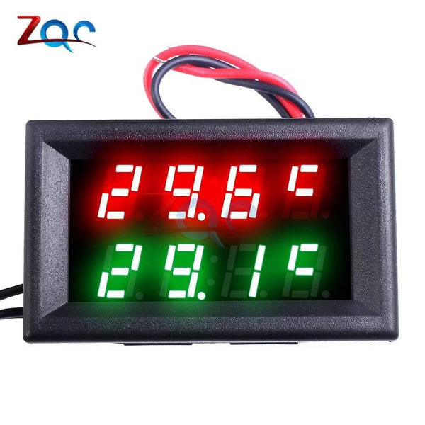 Dual LED Display Digital Thermometer Thermograph Temperature Sensor Meter Detector Tester Monitor for Fridge Aquarium Auto Car