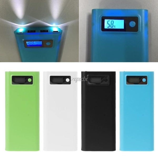 Planet Gates Dual USB 8x 18650 Battery DIY Holder LCD Display Power Bank Case Box For iphone Z07 Drop ship