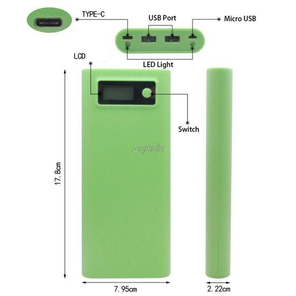 Planet Gates Dual USB 8x 18650 Battery DIY Holder LCD Display Power Bank Case Box For iphone Z07 Drop ship