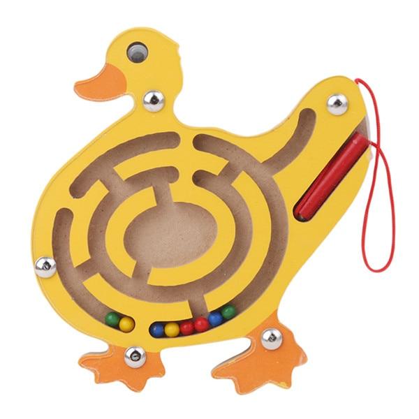 Planet Gates duck Children Magnetic Maze Toy Kids Wooden Puzzle Game Toy Kids Early Educational Brain Teaser Wooden Toy Intellectual Jigsaw Board
