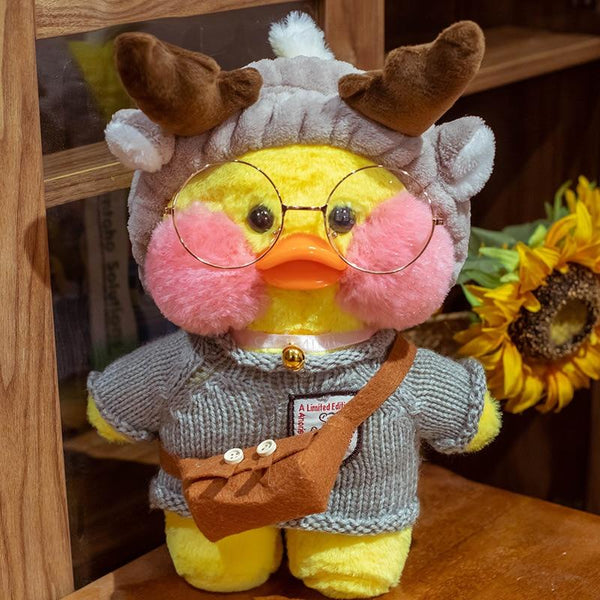 Planet Gates Duck Plush Clothes Plushie Soft Figures Plush Yellow Pink White 30CM Cute LaLafanfan Duck Ins Animal Doll Toys Gifts For Girls