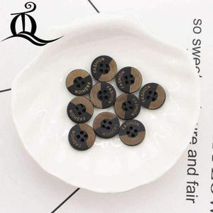 Planet Gates Dull 10 color mix British style black 100pcs picture Print 4 Holes Wooden Buttons 15mm Sewing Scrapbooking Crafts,tq BUTTONS 12