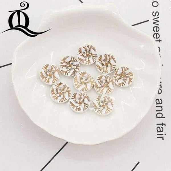 Planet Gates Dull 10 color mix British style white 100pcs picture Print 4 Holes Wooden Buttons 15mm Sewing Scrapbooking Crafts,tq BUTTONS 12