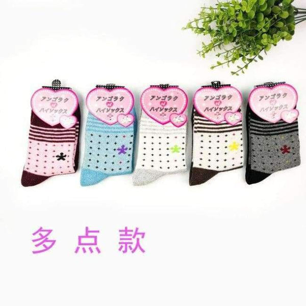 Planet Gates Duodiankuan / EU36-39 Winter 5 Pairs Wool Female Women Socks Warm Thickened Cotton Christmas Socks Harajuku
