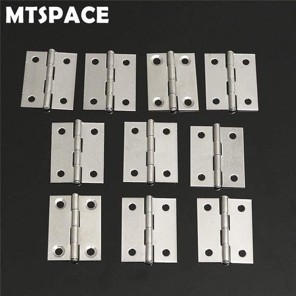 Durable 10pcs/Set Stainless Steel Butt Hinges for Cabinet Drawer Door 1.5 Inch Length Widely Used for Door Furniture