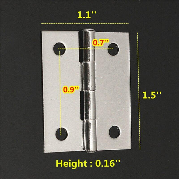 Durable 10pcs/Set Stainless Steel Butt Hinges for Cabinet Drawer Door 1.5 Inch Length Widely Used for Door Furniture