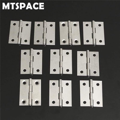 Durable 10pcs/Set Stainless Steel Butt Hinges for Cabinet Drawer Door 1.5 Inch Length Widely Used for Door Furniture