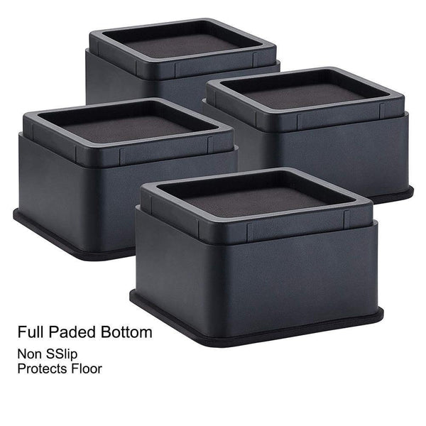 Durable ABS Plastic And Non-slip Foam Home Foot Accessories - Bed And Furniture Riser #CO (Black)