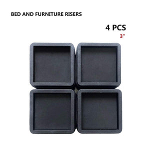Durable ABS Plastic And Non-slip Foam Home Foot Accessories - Bed And Furniture Riser #CO (Black)