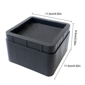 Durable ABS Plastic And Non-slip Foam Home Foot Accessories - Bed And Furniture Riser #CO (Black)