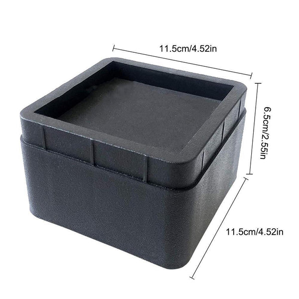 Durable ABS Plastic And Non-slip Foam Home Foot Accessories - Bed And Furniture Riser #CO (Black)