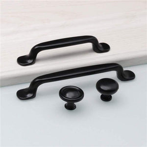 Durable Aluminum Alloy Black Door Handle For Furniture Drawer Kitchen Cupboard Cabinet Drawer Pull Knobs Single Hole/96/128mm