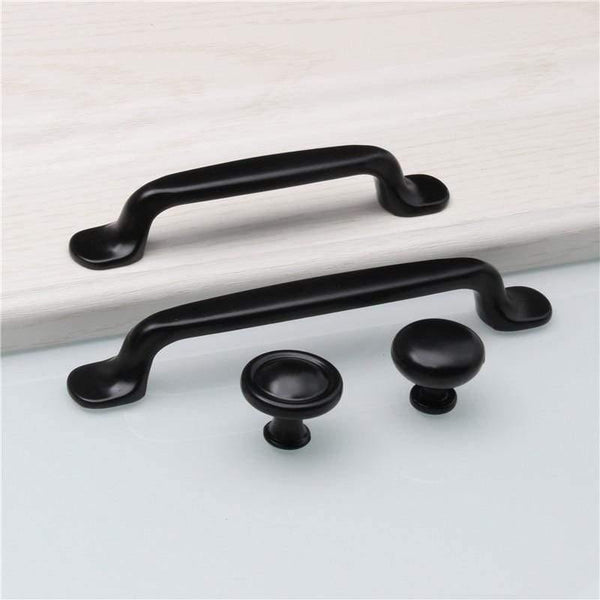 Durable Aluminum Alloy Black Door Handle For Furniture Drawer Kitchen Cupboard Cabinet Drawer Pull Knobs Single Hole/96/128mm
