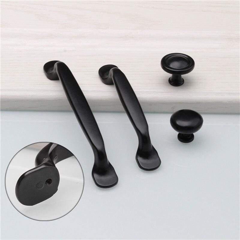 Durable Aluminum Alloy Black Door Handle For Furniture Drawer Kitchen Cupboard Cabinet Drawer Pull Knobs Single Hole/96/128mm