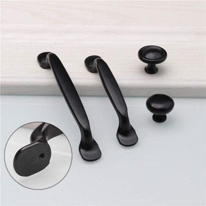 Durable Aluminum Alloy Black Door Handle For Furniture Drawer Kitchen Cupboard Cabinet Drawer Pull Knobs Single Hole/96/128mm