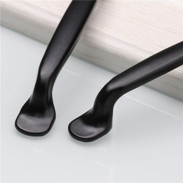 Durable Aluminum Alloy Black Door Handle For Furniture Drawer Kitchen Cupboard Cabinet Drawer Pull Knobs Single Hole/96/128mm