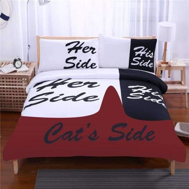 Planet Gates Duvet Cover Set 003 / USA Twin / China Bedding Black and White Bedding Set His Side & Her Side Couple Home textiles Soft Duvet Cover with Pillowcases 3Pcs Hot