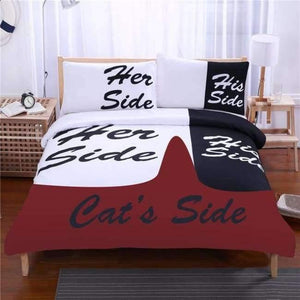 Planet Gates Duvet Cover Set 002 / USA Twin / China Bedding Black and White Bedding Set His Side & Her Side Couple Home textiles Soft Duvet Cover with Pillowcases 3Pcs Hot