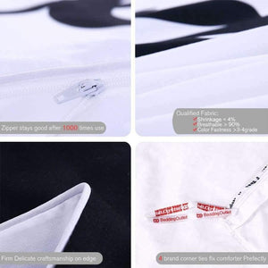 Planet Gates Duvet Cover Set 003 / USA Twin / China Bedding Black and White Bedding Set His Side & Her Side Couple Home textiles Soft Duvet Cover with Pillowcases 3Pcs Hot