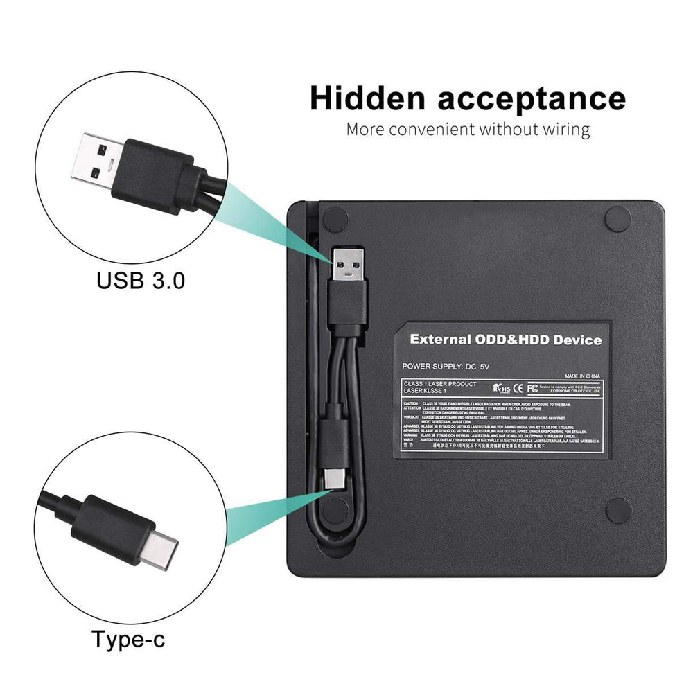 Planet Gates DVD Drive USB 3.0/Type-C Optical Drive portable DVD RW CD burner Suppot SD cards Reader for Macs Laptop Windows PC