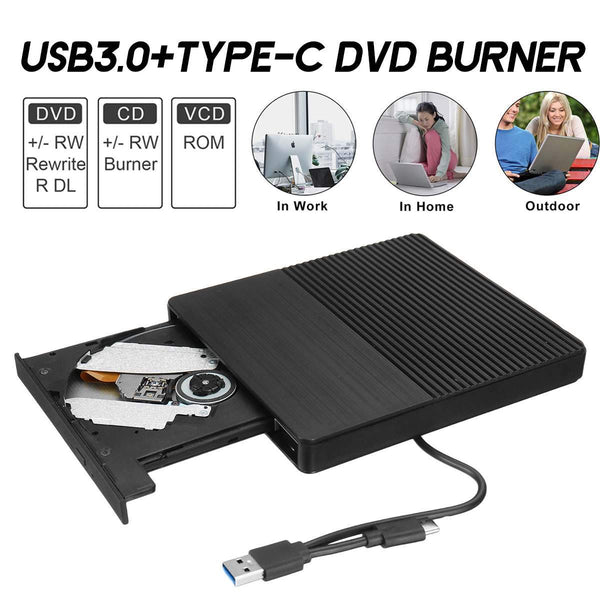 Planet Gates DVD Drive USB 3.0/Type-C Optical Drive portable DVD RW CD burner Suppot SD cards Reader for Macs Laptop Windows PC