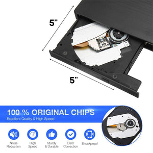 Planet Gates DVD Drive USB 3.0/Type-C Optical Drive portable DVD RW CD burner Suppot SD cards Reader for Macs Laptop Windows PC