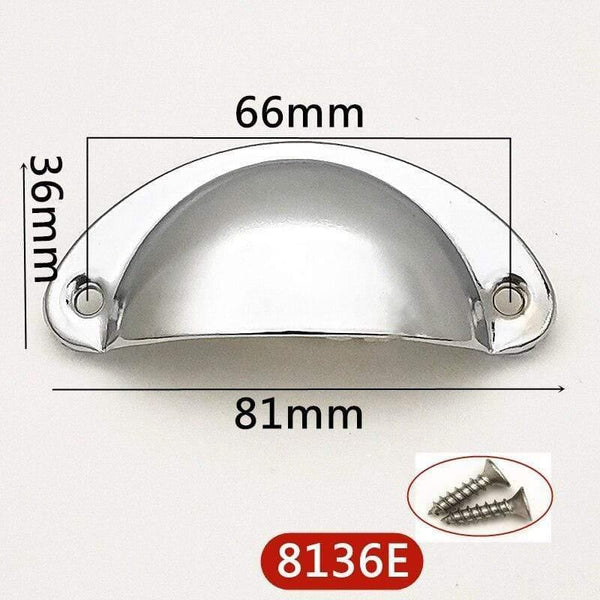 4pcs/lot Metal Kitchen Drawer Cabinet Door Handle Furniture Knobs Hardware Cupboard Antique Iron Shell Pull Handles