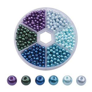 Planet Gates E 650pcs/Box 4mm Pearlized Round Beads Mixed Color Glass Pearl Bead Sets for Jewelry Making DIY necklace bracelet Hole: 1mm