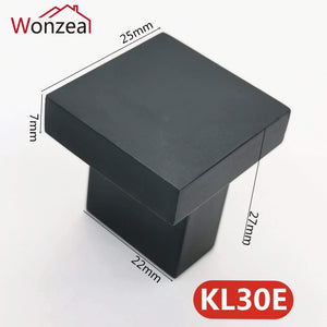 Aluminum Modern Black Cabinet Handle Furniture Hardware Kitchen Door Single Knobs Cupboard Wardrobe Drawer Pulls