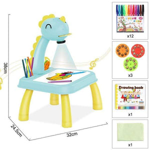 Planet Gates E Blue with box Children Led Projector Painting Art Drawing Table Light Toy For Kids Painting Board Desk Educational Learning Paint Tools Toys