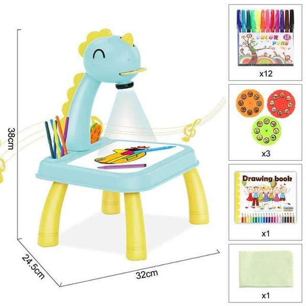 Planet Gates E Blue with box Children Led Projector Painting Art Drawing Table Light Toy For Kids Painting Board Desk Educational Learning Paint Tools Toys