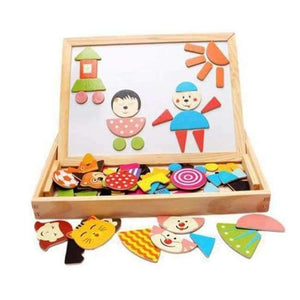 Planet Gates E Cartoon Kids Educational Toys Wooden Puzzles For Children Forest Park Multifunctional Magnetic Puzzles Drawing Board