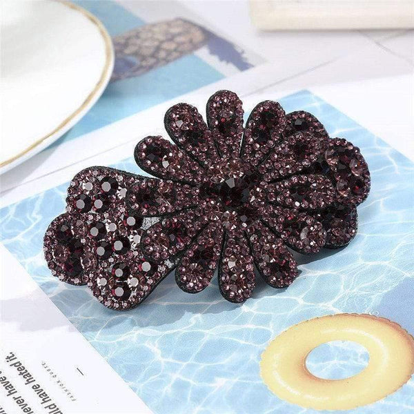 Crystal Flower Barrettes Hair Clips For Women Vintage Rhinestone Hairpins Head Wear Girls Hair Accessories Jewelry Clips