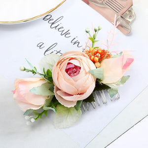 Flower Hair Comb Hair Clip Women Bridal Wedding Hair Accessories Handmade Headband Girls Head Wear Ornaments