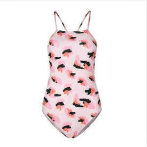 Planet Gates E / L Sexy One Piece Swimsuit Women Swimwear Print Bodysuit Crochet Bandage Cut Out Beach Wear Bathing Suit Monokini Swimsuit XL