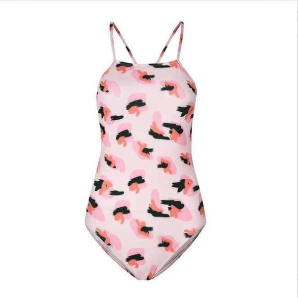 Planet Gates E / L Sexy One Piece Swimsuit Women Swimwear Print Bodysuit Crochet Bandage Cut Out Beach Wear Bathing Suit Monokini Swimsuit XL