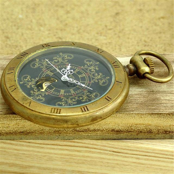 Planet Gates E London Pocket & fob Watches Mechanical Watch Hand Wind Skeleton Mens Pocket Watch With Chain Xmas Gift Box