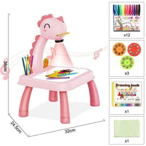 Planet Gates E Pink with box Children Led Projector Painting Art Drawing Table Light Toy For Kids Painting Board Desk Educational Learning Paint Tools Toys