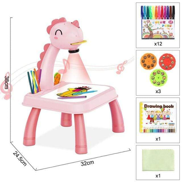 Planet Gates E Pink with box Children Led Projector Painting Art Drawing Table Light Toy For Kids Painting Board Desk Educational Learning Paint Tools Toys