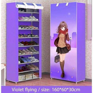 Planet Gates e Shoe cabinet 10-layer 9-grid Non-woven fabric Metal 160x60x30cm Shoe rack organizer removable shoe storage home furniture C118