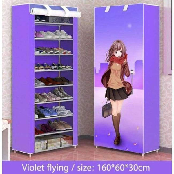 Planet Gates e Shoe cabinet 10-layer 9-grid Non-woven fabric Metal 160x60x30cm Shoe rack organizer removable shoe storage home furniture C118