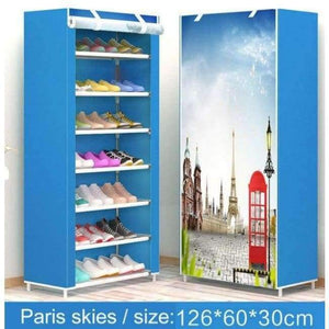 Planet Gates e Shoe rack 8-layer 7-grid Metal iron fabric 126x60x30cm big shoe cabinet organizer removable shoe storage for home furniture C117