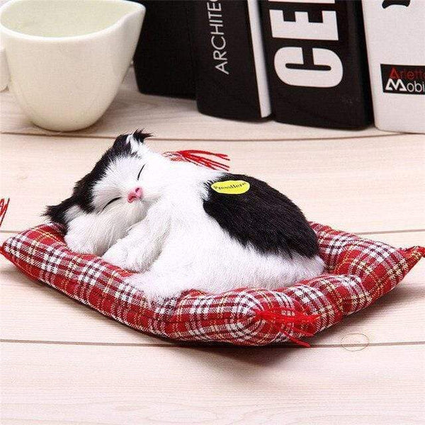 Planet Gates E Stuffed Toys Lovely Simulation Animal Doll Plush Lazy Sleeping Cats Plush Toy with Sound Home Decorations