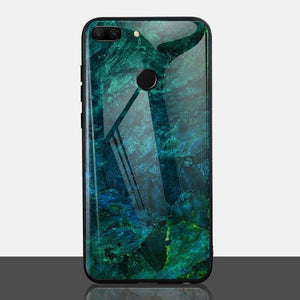 Planet Gates E style / P20 Lite TOMKAS Agate Marble Phone Case for Huawei P20 Lite Case on Honor 9 Lite Soft Edge PC+Glass Back Cover Case on for Huawei P Smart