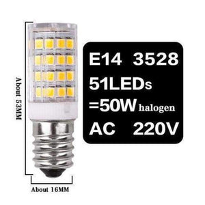 Planet Gates E14 2835 51LED 220V / Yes / Warm White G4 G9 E14 Led Lamp Bulb Dimming Lighting AC DC 12V 220V 3W 6W 9W COB SMD Replace Halogen Lights Spotlight Bombillas Chandelier