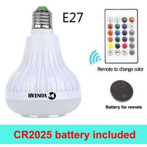 Planet Gates E27 with battery VONTAR E27 B22 Wireless Bluetooth Speaker+12W RGB Bulb LED Lamp 110V 220V Smart Led Light Music Player Audio with Remote Control