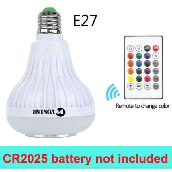 Planet Gates E27 without battery VONTAR E27 B22 Wireless Bluetooth Speaker+12W RGB Bulb LED Lamp 110V 220V Smart Led Light Music Player Audio with Remote Control