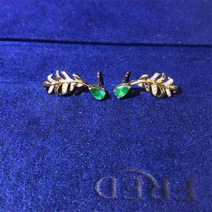 Planet Gates Earring Studs 18K Yellow Gold Diamond Gemstone 0.366 CT Pear Cut Natural Diamond Earrings Fine Jewelry